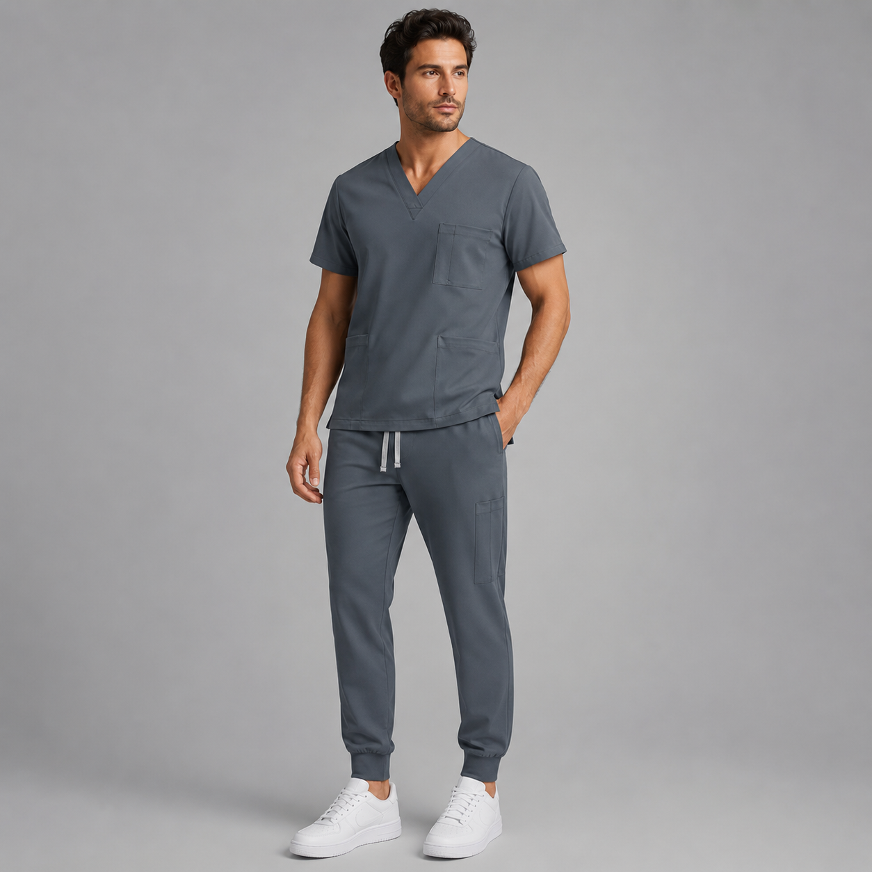 V-Neck Hospital Scrub Uniform Set