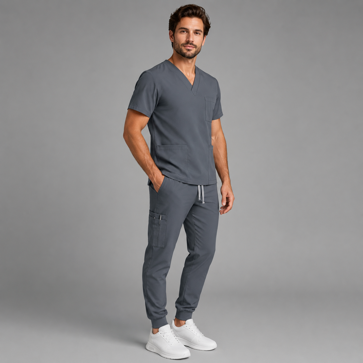 V-Neck Hospital Scrub Uniform Set