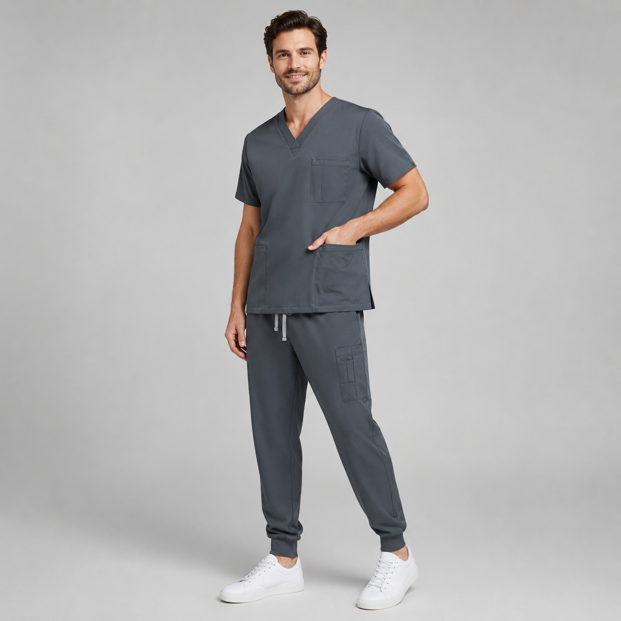 V-Neck Hospital Scrub Uniform Set