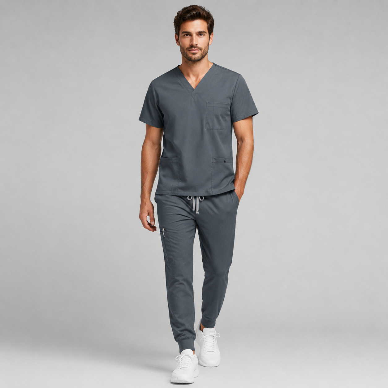 V-Neck Hospital Scrub Uniform Set